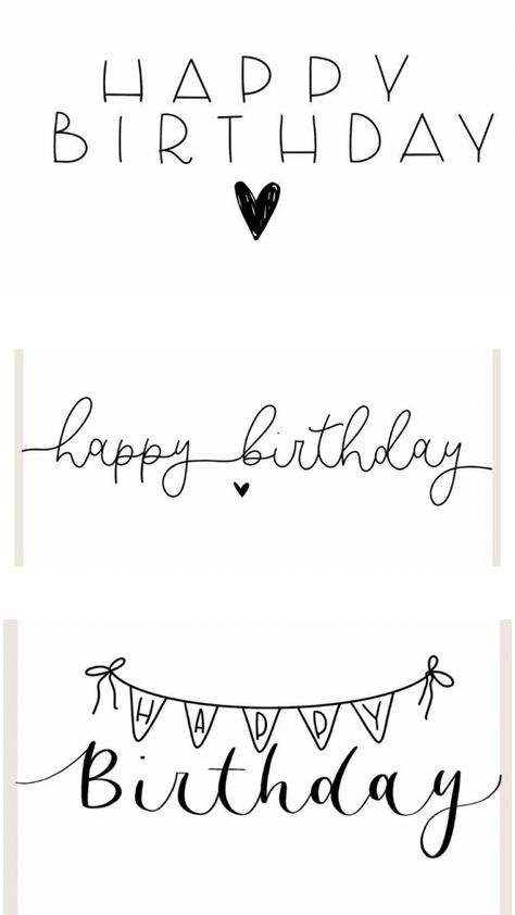 Birthday Card Fonts Hand Lettering, Happy Birthday Different Fonts, Happy Birthday Frosting Writing, Happy Birthday Cards Calligraphy, Happy Birthday Doodles Easy, Happy Birthday In Cursive Fonts, Calligraphy Happy Birthday Card, Birthday Card Calligraphy Hand Drawn, Birthday Lettering Ideas