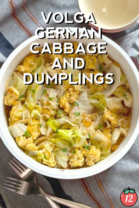 Volga German Cabbage and Dumplings | 12 Tomatoes German Cabbage And Dumplings, Halushki With Cabbage And Dumplings, Volga German Cabbage And Dumplings, German Cabbage Rolls Recipe, German Vegetarian Recipes, German Sausage And Cabbage, German Cabbage Recipes, German Crockpot Recipes, German Vegetables