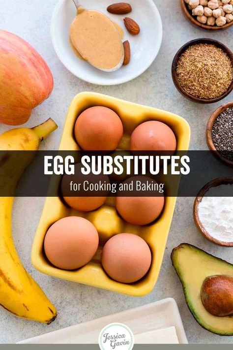 Finding effective egg substitutes can be a challenge, especially for baking. However, the good news is that many egg replacement options can provide similar functionality to the real thing. This guide offers alternative egg choices and how to use them in recipes. #eggreplacer #eggsubstitutes via @foodiegavin Gluten Egg Dairy Free Recipes, Gluten Free Dairy Free Egg Free Recipes, Gluten Free Egg Free Recipes, Healthy Baking Substitutes, 2024 Lifestyle, Egg Substitutes, Egg Substitute In Baking, Making Disciples, Vegan Egg Substitute