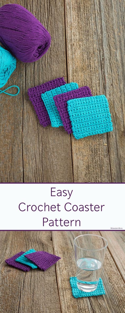 Granny Square Häkelanleitung, Crocheted Coasters, Crochet Coasters Free Pattern, Coaster Pattern, Crochet Coaster, Crochet Coaster Pattern, Crochet Square Patterns, Granny Squares Pattern, Single Crochet Stitch