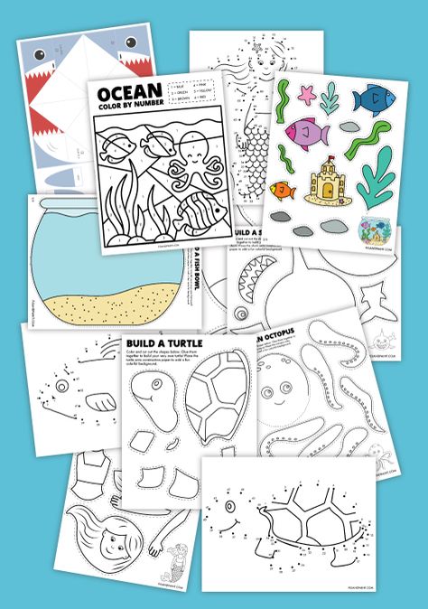 Ocean Themed Activities, Themed Activities For Kids, Ocean Activity, Summer Lesson Plans, Ocean Zones, Summer Activities For Toddlers, Summer Camp Art, Summer Worksheets, Sea Activities