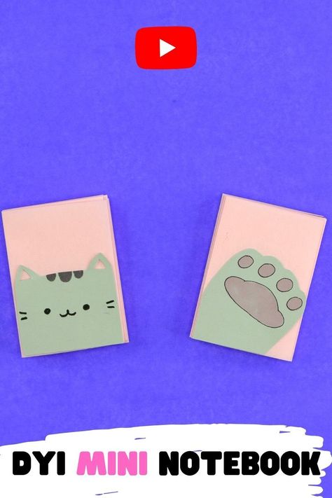 Hello Everyone! In this video you will learn how to make mini notebooks from one sheet of paper. This mini notebook is double-sided, you can use it from one side and then flip it on the other. You can decorate your notebook with any type of drawing, I've chosen a cute kawaii cat) #pollyorigami #easyorigami #origamitutorial #origamiforbeginners How To Make Mini Books Tutorials, How To Make Mini Books, Make Mini Books, Diy Mini Notebook, Paper Cat Craft, Type Of Drawing, Mini Book Tutorial, Kawaii Cat Drawing, Paper Cat