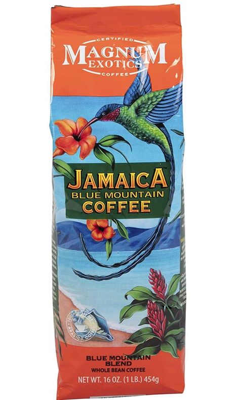 Magnum Exotics Coffee, Jamaica Blue Mountain Coffee Blend - Medium-Light Roast, Whole Bean Coffee, Made from 100% Arabica Bean Coffee, Rich & Smooth Flavor, Fresh Roast - Jamaica Blend, 1 Lb Bag Jamaican Blue Mountain Coffee, Blue Mountain Coffee, Robusta Coffee, Mountain Coffee, Roasted Coffee Beans, French Press Coffee, Irish Coffee, Arabica Coffee, Pour Over Coffee