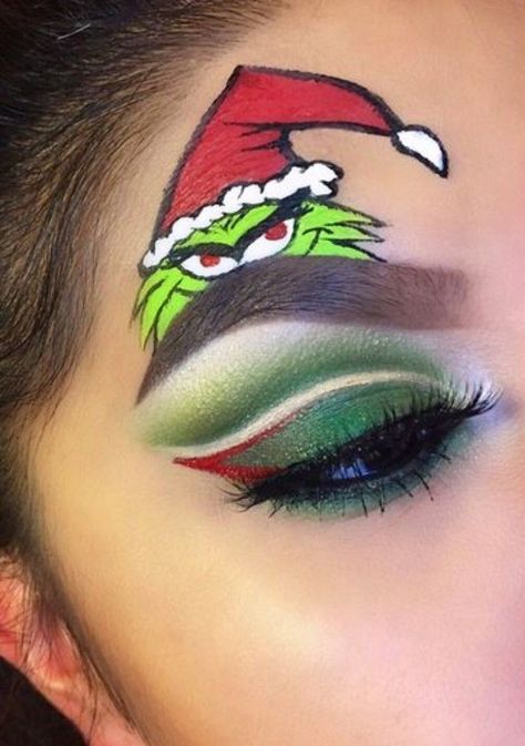 Movie Character Makeup, Disney Eye Makeup, Holiday Eye Makeup, Eye Makeup Guide, Makeup Tips Eyeshadow, Xmas Makeup, Christmas Eyeshadow, Holiday Eye, Christmas Eye Makeup