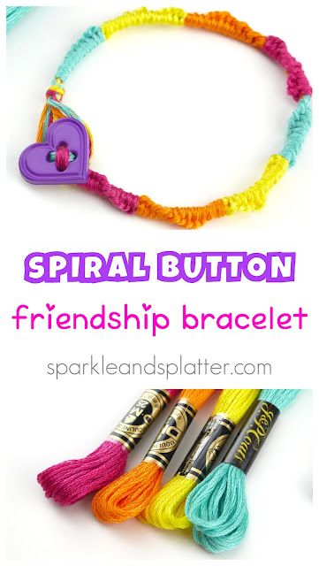 Spiral Friendship Bracelet Tutorial, How To Make A Spiral Bracelet, Half Hitch Spiral Bracelet, Friendship Bracelet Fastening, Button Friendship Bracelet, Cute Friendship Bracelets, Girl Scout Ideas, Crochet Bracelet, Craft Videos