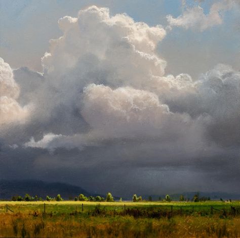 "Passing Storm-study" 6x6 oil on panel. Looking forward to seeing how this translates on a larger canvas. #renatomuccillo #oilpainting… Renato Muccillo, Storm Painting, Sketching Tips, Desert Painting, Sky Painting, Cloud Painting, Landscape Artist, Nature Paintings, Large Canvas