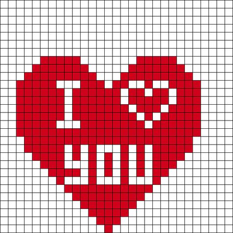 Valentines Day Candy Heart 1 Perler Bead Pattern | Bead Sprites | Simple Fuse Bead Patterns Valentines Perler Bead Patterns, Small Heart Perler Bead Pattern, Heart Shaped Perler Bead Patterns, Valentine’s Day Pixel Art, Valentine’s Day Perler Beads, Easy Pixel Art, Perler Art, Photo Pattern, Pixel Art Grid