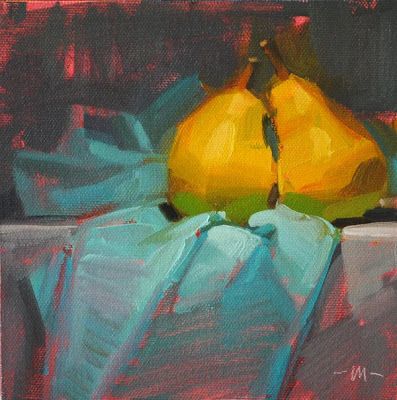 Still Nature Painting, Carole Marine, Carol Marine, Marine Paint, Pear Art, Marine Painting, Food Painting, Life Paintings, Fruit Painting