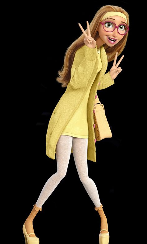 Honey Lemon Cartoon Characters With Glasses, Characters With Glasses, Big Hero 6 Costume, Children Fashion Sketch, Hiro Big Hero 6, Pocket Princesses, Female Cartoon Characters, Famous Cartoons, Female Cartoon