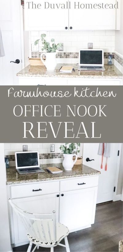 Come see how I organized our farmhouse kitchen office nook to keep track of my from scratch recipes, seasonal decor, and more! #farmhouse #kitchen #office #nook #organization #kitchenoffice #oficeorganization #homeoffice #homedecor #homestead #organize #tips #tricks #inspiration #minimalist #workfromhome #athomeoffice Kitchen Office Nook, Farmhouse Organization, Simple Farmhouse Decor, Spice Cabinet Organization, From Scratch Recipes, Homestead Kitchen, Cottagecore Farmhouse, Kitchen Storage Space, Scratch Recipes