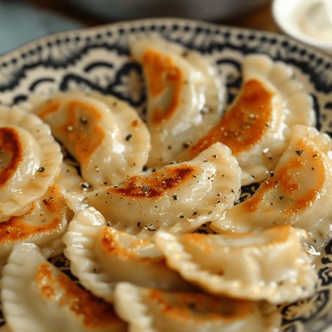 Homemade Pierogi - Recipes, Tasks & Tools Homemade Pierogi Recipe, Pierogi Dough Recipe, Perogie Dough Recipe, Pierogi Recipe, Homemade Foods, Quilt Tips, Vegetarian Bake, Creamed Potatoes, Polish Food