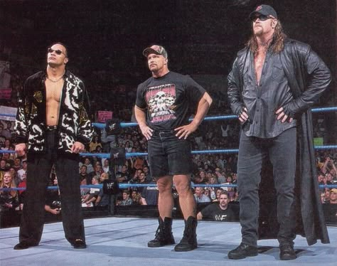 WWE Attitude Era The Rock, Stone Cold Steve Austin and the Undertaker Wwe Attitude Era, Wwf Superstars, Undertaker Wwe, Watch Wrestling, Stone Cold Steve Austin, The Undertaker, Wwe Legends, Stone Cold Steve, Girl Beanie