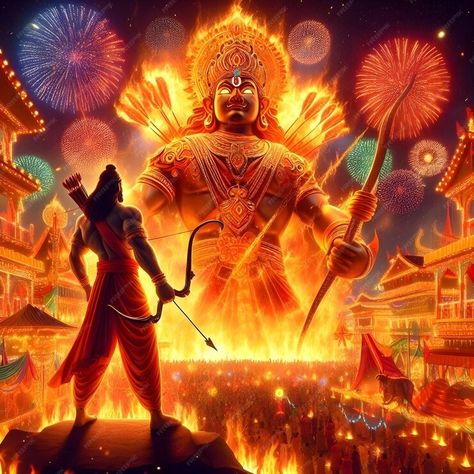 A poster of a god with a statue in the background | Premium AI-generated image Dussehra Poster, Art Competition Ideas, Vedic Art, Hindu Festivals, Shri Krishna, Army Wallpaper, Art Competitions, Design Posters, A God