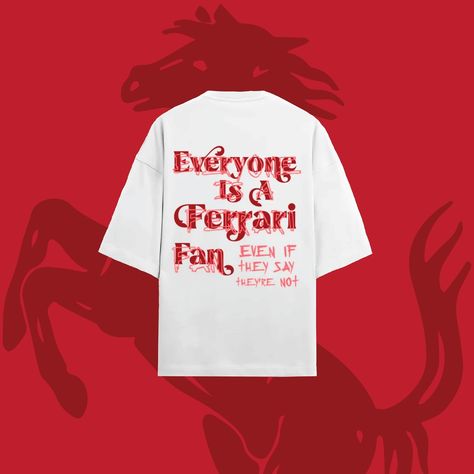 “Everyone Is A Ferrari Fan. Even If They Say They’re Not.” - Sebastian Vettel . . . . . [Scuderia Ferrari, Formula 1, Streetwear, Oversized T-shirt, Sebastian Vettel] #formula1 #ferrari #scuderiaferrari #fans #f1 #motorsport #racing #sebastianvettel #charlesleclerc #carlossainz #lewishamilton #spanishgrandprix #sf24 #fashion #streetwear #tshirt Ferrari Formula 1, F1 Motorsport, Spanish Grand Prix, Slogan Tshirt, Sebastian Vettel, Scuderia Ferrari, Streetwear Tshirt, I Can Do It, Fashion Streetwear