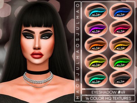 JUL_HAOS [COSMETICS] EYESHADOW # 49 | sims 4 cc custom content makeup #ts4cc Maxis Match Lipstick, Sims 4 Eyeshadow, Sims Makeup, Cc Makeup, Sims Challenge, Christmas Eyeshadow, Sims 4 Cc Eyes, Joker Makeup, Makeup Cc