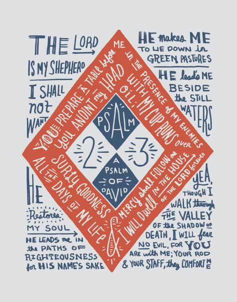 Psalm23 full preview Kyle Steed, Verse Design, Hand Drawn Type, Christian Designs, Psalm 23, Spiritual Inspiration, Christian Art, Art And Architecture, Typography Design