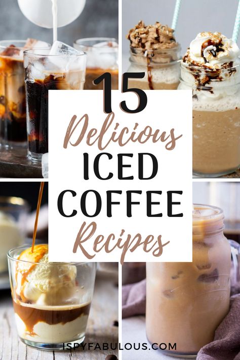 I love iced coffee. You love iced coffee. WE ALL LOVE ICED COFFEE! Now, you can have 15 new iced coffee recipes to try. From vietnamese iced coffee to  Reece's Peanut Butter Coffee Shake that will make you drool. This is the iced coffee post of your dreams. Go forth and drink all the coffee, friends. #coffee #coffeelover #coffeeroundup #coffeerecipes Ninja Coffee Bar Recipes, Peanut Butter Coffee, Iced Coffee Recipes, Vanilla Iced Coffee, Chocolate Frosty, Iced Coffee Protein Shake, Flavored Coffee Creamer, Frosty Recipe, Coffee Protein Shake