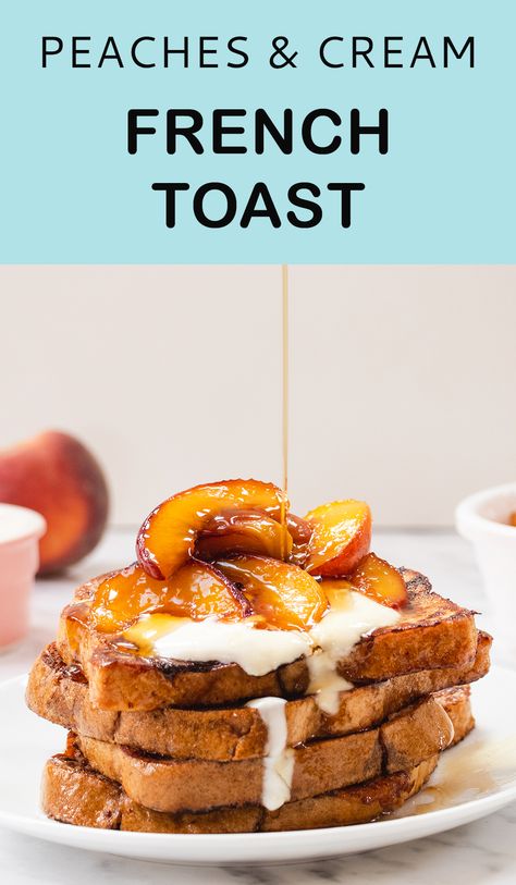 French Toast Toppings, Peach French Toast, Caramelized Fruit, Caramelized Peaches, Fruit Toast, Delicious French Toast, Savory Breakfast Recipes, Lactose Free Recipes, Gluten Free Recipes For Breakfast