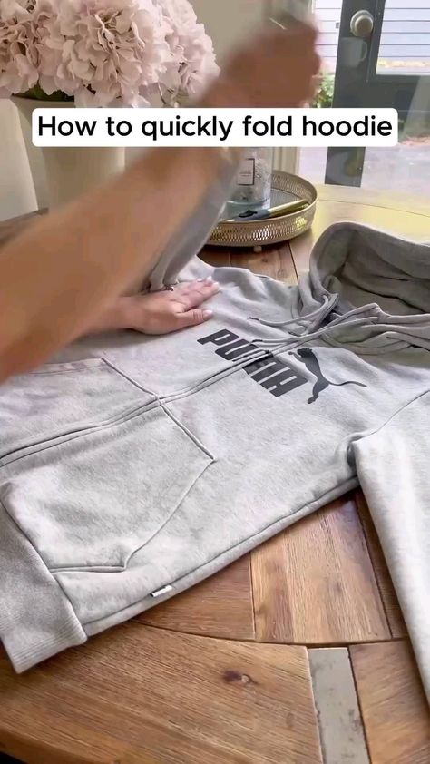 Hack Tips Home | Follow @thefolding2hacks for more content like this! Way to fold hoodie like 📚 #foldingclothes #organize #storagehacks #folding #foldinghacks | Instagram Shirt Folding Trick, Folding Hacks, Shirt Folding, Balanced Living, Clothes Organization Diy, Organization Diy, Folding Clothes, Health Knowledge, Smart Storage