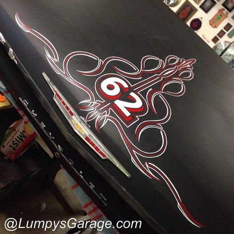 #lumpysgarage #pinstripe #pinstriping #hotrods #hotrodsclassiccars #ratrod Pinstriping Designs Old School, Pinstriping Art, Car Pinstriping, Brow Art, Pinstripe Art, Chevy 3100, Custom Cars Paint, Pinstriping Designs, Car Artwork