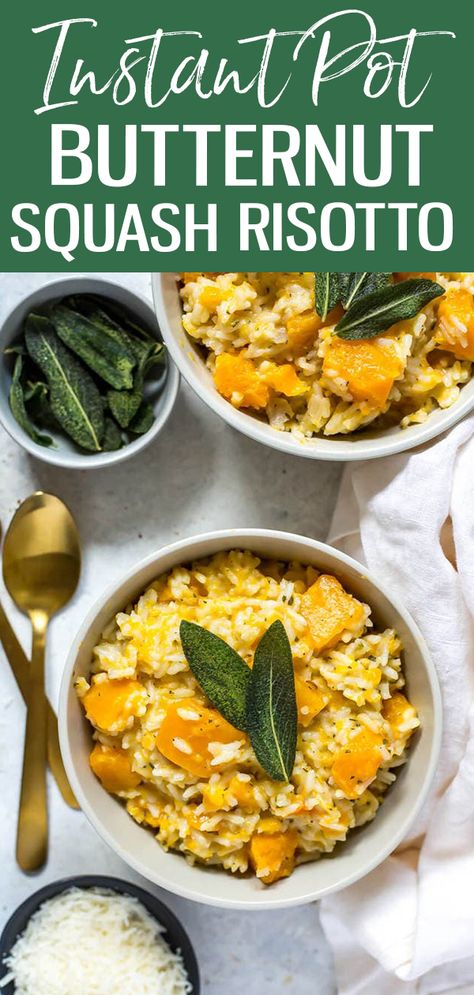 Instant Pot Butternut Squash Risotto Fall Risotto, Parmesan Broth, Instant Pot Butternut Squash, Classy Food, Food House, Squash Risotto, Butternut Squash Risotto, No Hands, Creamy Parmesan