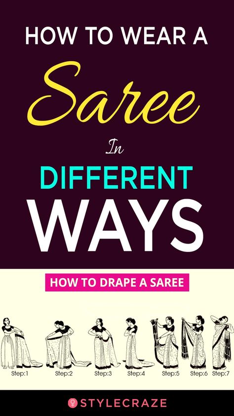 How To Wear A Saree In Different Ways - Step By Step Tutorial #fashion #saree How To Wrap A Sari, How To Wear Saree Tutorials, How To Wear Saree, Sari Draping Styles, How To Wear A Sari, Red Sweater Outfit, White Sweater Outfit, Saree Draping Styles, Sari Dress