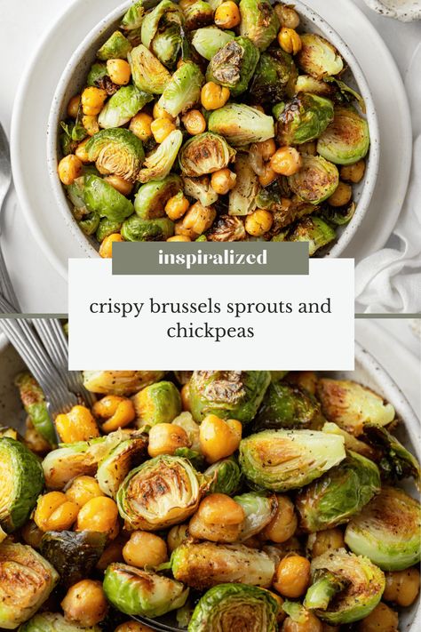 Meatballs And Brussel Sprouts, Healthy Brussel Sprout Recipes, Inspiralized Recipes, Crispy Brussels Sprouts, Crispy Brussel Sprouts, Eating Well Recipes, Lunch Prep, Sides Recipes, Healthy Eating Snacks