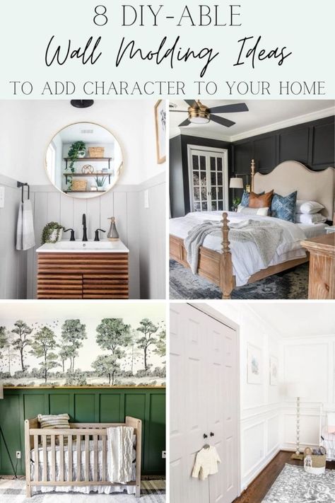 8 DIY-able Wall Molding Ideas to Add Character to Your Home - Bless'er House Wall Moulding Ideas, Best Paint For Trim, Adding Character To Your Home, Moulding Ideas, Molding Ideas, Wall Moulding, Add Character To Your Home, Powder Room Makeover, Focal Wall