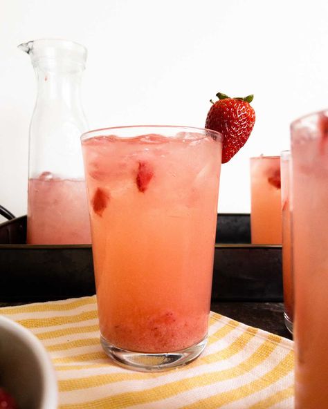 Strawberry Summer Breeze | Baking It Beautiful Pebble Ice, Luau Party Food, Flavored Water Drinks, Coconut Syrup, Strawberry Drinks, Perfect Summer Drink, Strawberry Summer, Margarita Mix, Vanilla Syrup