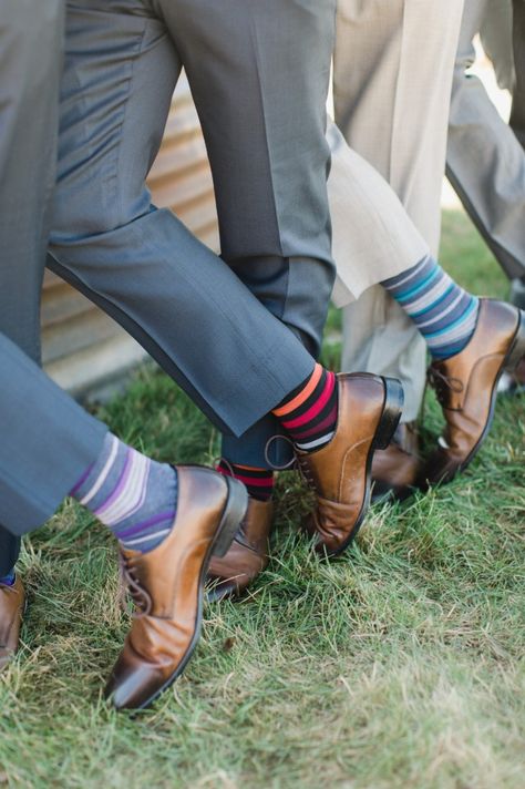 Colorful Socks Outfit, Socks Photoshoot, Sock Ideas, Sock Designs, Groom Socks, Wedding Socks, Sock Outfits, Mens Dress Socks, Funky Socks