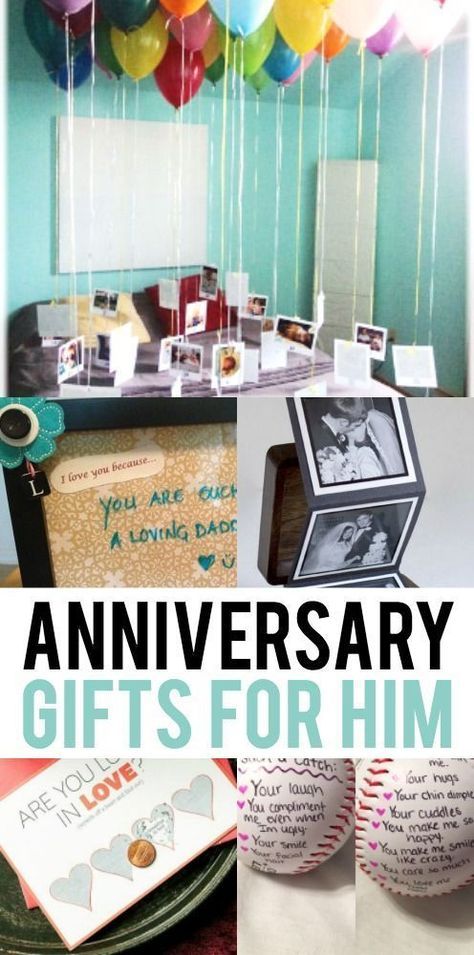 Anniversary Gifts for Him - he'll love the extra thought you put into these gifts! Diy Anniversary Gifts For Him Marriage, Anniversary Sweets, Gifts For Him Diy, Diy Anniversary Gifts For Him, Bday Gifts For Him, Surprise Gifts For Him, Giant Balloon, Diy Anniversary Gift, Thoughtful Gifts For Him