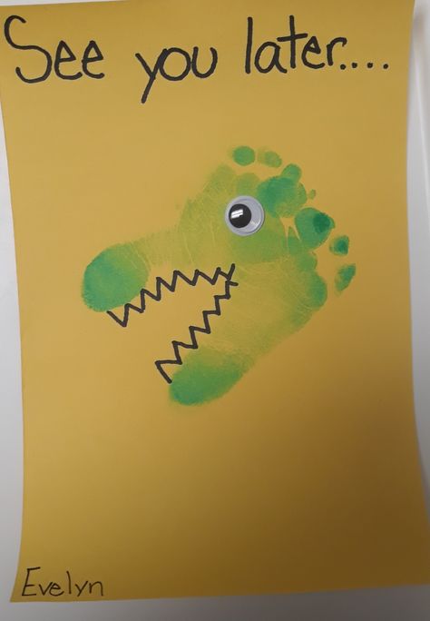 E Footprint Craft, Jungle Theme Crafts For Infants, D Is For Footprint Craft, D Footprint Craft, Zoo Animal Art For Infants, Zoo Infant Art, Infant Artwork Ideas, Infant Zoo Crafts, Zoo Footprint Art