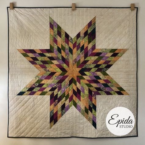 Island Batik "Lone Star" Challenge | Epida Studio Scrappy Lone Star Quilt, Simple Quilting, Lone Star Quilt, Aurifil Thread, Straight Line Quilting, The Zen, Christmas Memories, Pinterest Group, Star Quilts