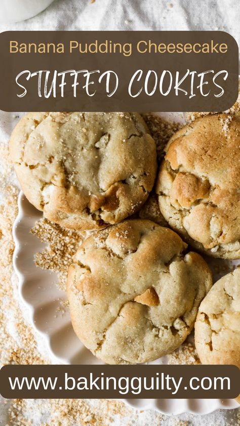 Delicious cheesecake stuffed cookies that taste just like banana pudding!