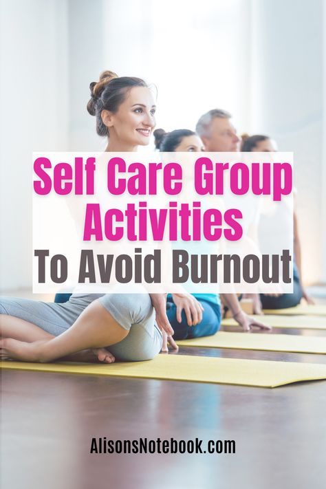 Can you feel that you and your circle are already burned out? We're here to rescue! Whether you're planning to join self-care therapy groups or create one with your friends, these self-care group ideas are great for a night out or a trip. Here's a list of 10 self-care group activities that you can do to battle burnout! This list includes a mix of self-care activities for adults and self-care teen activities that can boost self-esteem. Try our FREE self-care checklist today! Self Care Group Therapy, Staff Self Care Activities, Self Care Group Activities Adults, Self Care Activities For Adults, Teen Activities, Group Therapy Activities, Connect With Yourself, Group Yoga, Avoid Burnout