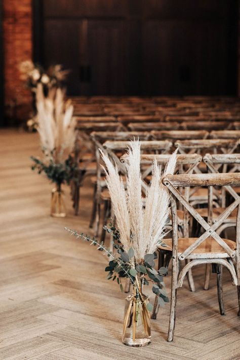 Boho Elegant Chic Tampa Heights Wedding | Armature Works | Photography by Boho Western Isle Decor, Boho Inspired Wedding Decor, Amber Jugs Wedding Aisle, Boho Decor For Wedding, Wedding Modern Rustic, Boho Wedding Decorations Green, Wedding Decor With Wine Bottles, Classy Bohemian Wedding, Boho Western Wedding Aisle Decor