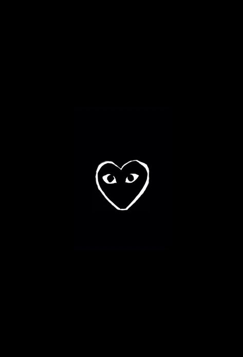 Comme Des Garcons Wallpaper Black, Cdg Wallpaper Black, Comme Des Garcons Wallpaper, Cdg Wallpaper, Cdg Heart, Iphone Wallpaper Ocean, Plain Black Wallpaper, Play Heart, Lovecore Aesthetic