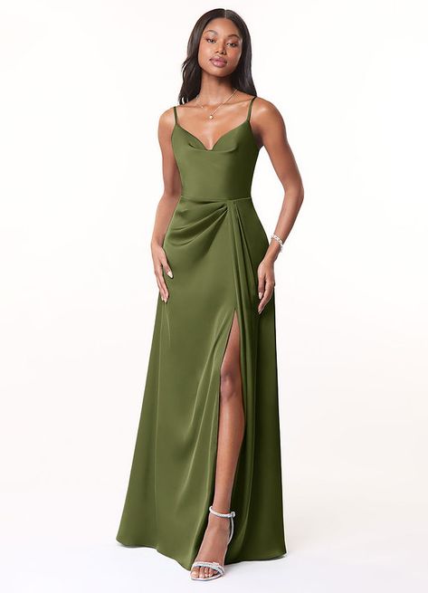 Hi! I've shared my package tracking information with you. Come and check it right now! Gowns For Petite Women, Wedding Cocktail Dresses, Olive Bridesmaid Dress, Olive Bridesmaid Dresses, Stretch Satin Dress, Olive Dress, Olive Green Dresses, Cocktail Dress Wedding, Azazie Bridesmaid Dresses