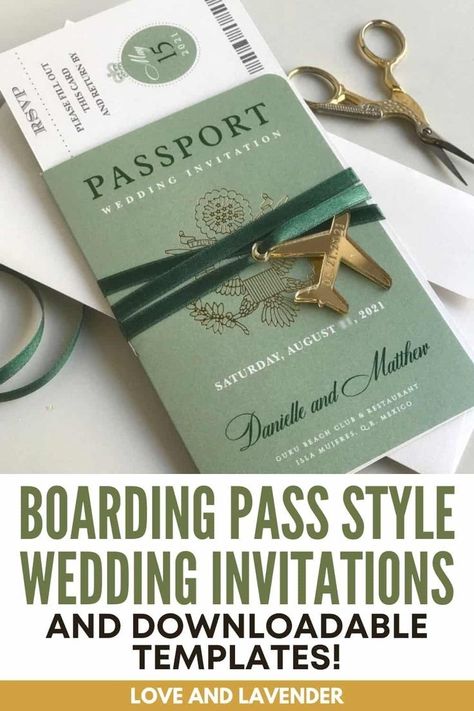 Wedding Invitation Travel Theme, Travel Invitation Ideas, Useful Wedding Invitations, Diy Destination Wedding Invitations, Passport Wedding Invitations Template, Passport Invitations Wedding, Travel Wedding Ideas, Cool Wedding Invitations, Cute Wedding Invitations