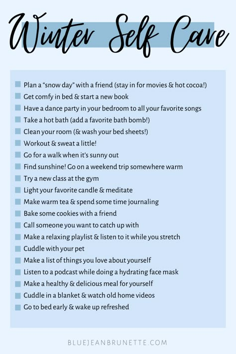 Common Cold Self Care, Snow Day Self Care, How To Stay Happy In Winter, Winter Self Care Tips, Self Care January, Winter Self Care Challenge, Winter Wellness Tips, Winter Routine Aesthetic, Winter Self Care Ideas