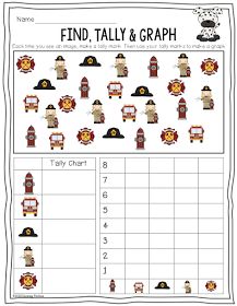 Primary Chalkboard: Fire Safety Find, Tally & Graph Freebie! Fire Safety Kindergarten, Fire Safety Math, Tally Graphs, Fire Safety Unit, Fire Safety Theme, Fire Safety Preschool, Fire Safety Week, Community Helpers Unit, Tally Chart