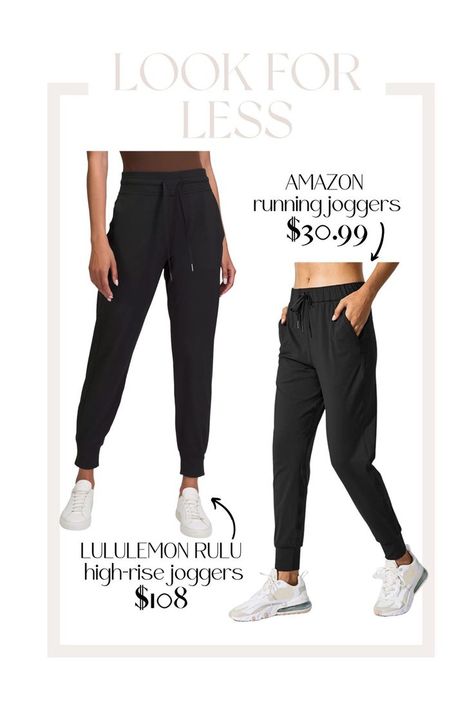 These high-rise joggers from Lululelmon are trending right now! They are the perfect loungewear pant and are so flattering! I have found a very similar option from Amazon for a fraction of the price! These are great for those on a budget! #dupe #lululemon #highrisejoggers #joggers #loungewear #athletic #athleticwear #athleisure #amazon #runningjoggers Lululemon Joggers Outfit, Lululemon Jogger Outfit, Lululemon Sweatpants, Best Joggers, Lululemon Joggers, Women Jogger Pants, Lululemon Outfits, Joggers Outfit, Athletic Pants