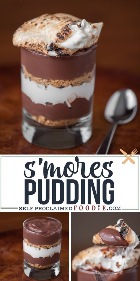 Smores Pudding, Marshmallow Desserts, Marshmallow Chocolate, Pudding Parfait, Dessert Easy, Quick Easy Desserts, Marshmallow Creme, Oreo Dessert, Pudding Desserts