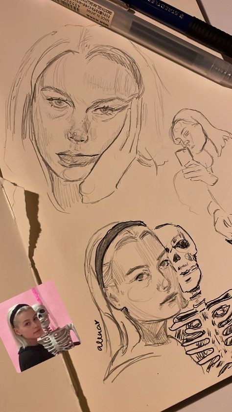 phoebe bridgers sketch art taylor swift aesthetic Phoebe Bridgers Fanart, Phoebe Bridgers Drawing, Drawing Cartoon Faces, Emoji Art, Phoebe Bridgers, Grunge Art, Art Hobbies, Kpop Drawings, Cute Doodle Art