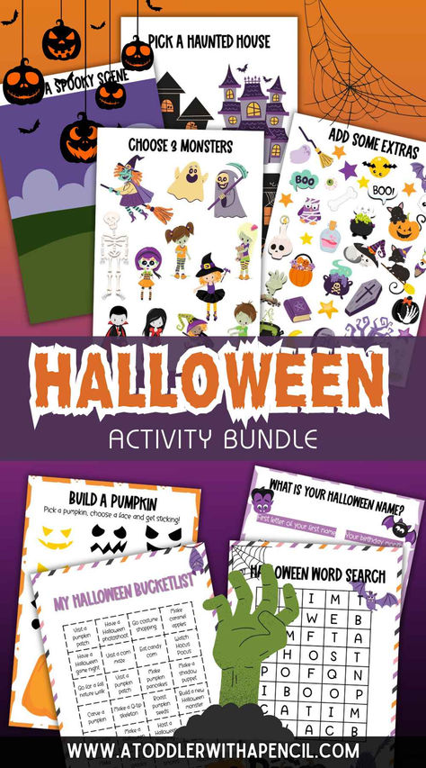 Looking for free halloween activities for toddlers and preschoolers? Get your hands on this build a haunted house printable pack.  You've got to try these Halloween stem activities. Halloween Stem Activities, Halloween Activities For Toddlers, Halloween Stem, Robot Craft, Halloween Names, Pumpkin Picking, Halloween Scene, Birthday Month, Free Halloween