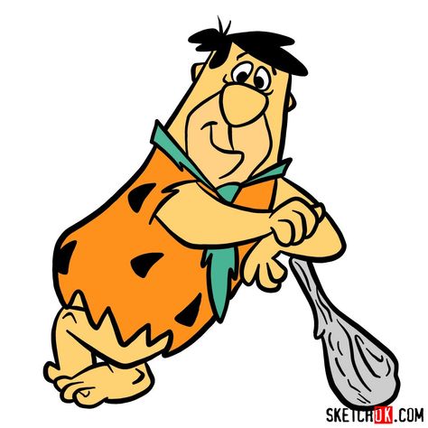 How to draw Fred Flintstone - Step by ... Flintstone Cartoon, Conceptual Sketches, Fred Flintstone, Classic Cartoon Characters, 3d Studio, Famous Cartoons, Guided Drawing, Classic Cartoons, Drawing Lessons