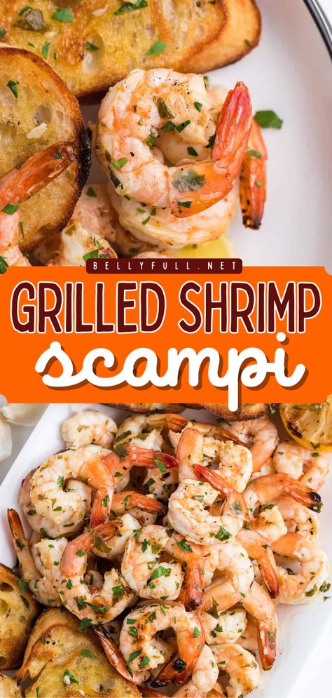 Your Memorial Day food ideas and Father's Day dinner must have these grilled shrimp skewers! This summer grilling recipe is also great as an appetizer. With the flavors of lemon, parsley, and garlic, this easy Grilled Shrimp Scampi is so good! Fresh Seafood Recipes, Seafood Pasta Dishes, Healthy And Unhealthy Food, Shrimp Scampi Recipe, Grilled Shrimp Recipes, Scampi Recipe, Grilled Dinner, Shrimp Recipes For Dinner, Shrimp Recipes Easy