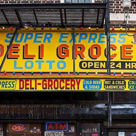 James and Karla Murray on Instagram: "We have always loved to photograph corner bodegas in New York City and have noticed that in recent years many of them are disappearing as the neighborhood they are located in becomes gentrified and/or rents increase. This bodega was in Crown Heights, Brooklyn but sadly closed and was replaced by a Dunkin Donuts. Let us know if your favorite corner deli/bodega is still in business and where it’s located. • • • • • • #storefront #bodega #bodegas #deli #disappearingfaceofnewyork #jamesandkarla #crownheightsbrooklyn #crownheights" New York Bodega Aesthetic, Deli Signage, Corner Store Aesthetic, Bodega Design, Deli Aesthetic, Nyc Bodega, Bagel Company, New York Bakery, New York Deli