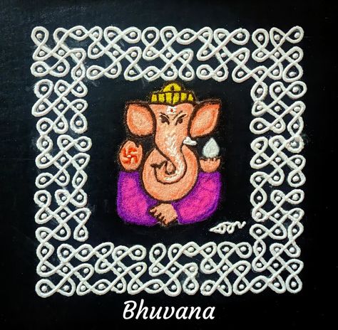 Floor Art, Rangoli Designs, Ganesha, Color, Design