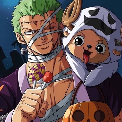 Zoro And Chopper Cute, Zoro And Chopper, Chopper Icon, Zoro Chopper, Tony Chopper, Spooky Szn, Zoro One Piece, Roronoa Zoro, Drawing Practice